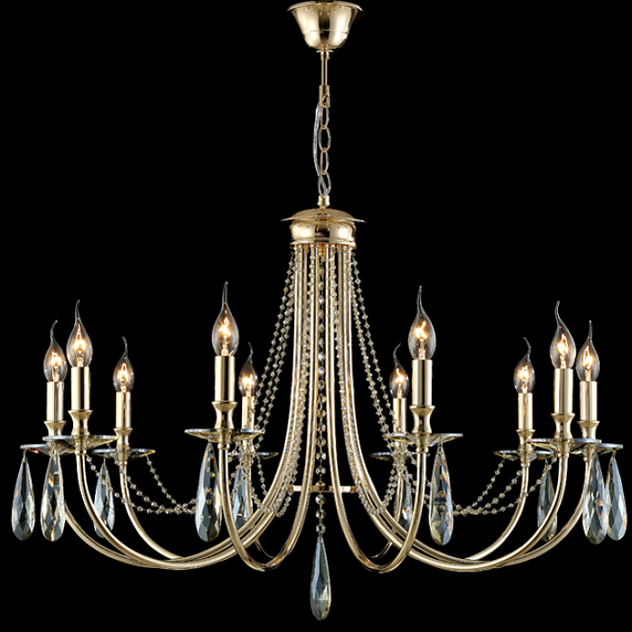 Люстра Crystal Lux VICTORIA SP10 GOLD/AMBER