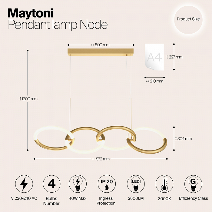 Светильник Maytoni MOD165PL-L40G3K
